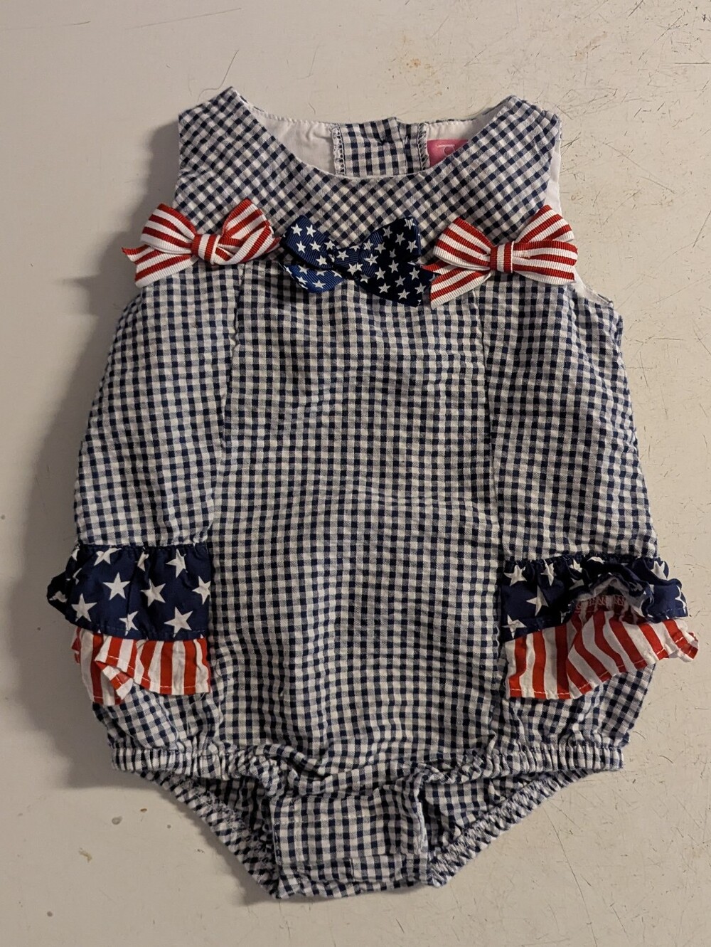 Baby Girls Checkered Baby Romper 9 Months